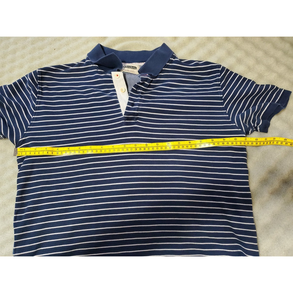 Punto Blanco Men’s Polo Shirt Navy Blue & White Stripes Designed in Italy Size L - Picture 7 of 9
